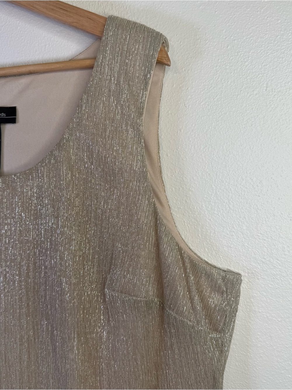 R&M Richards Sleeveless Metallic Champagne Two-Piece Dress & Jacket Set Size 18W - Picture 11 of 16